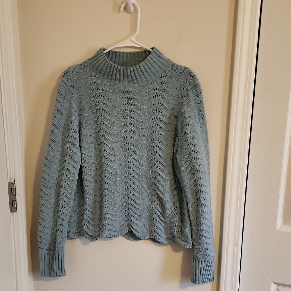 Coco & Shay Cozy Blue Teal Knit Sweater Medium